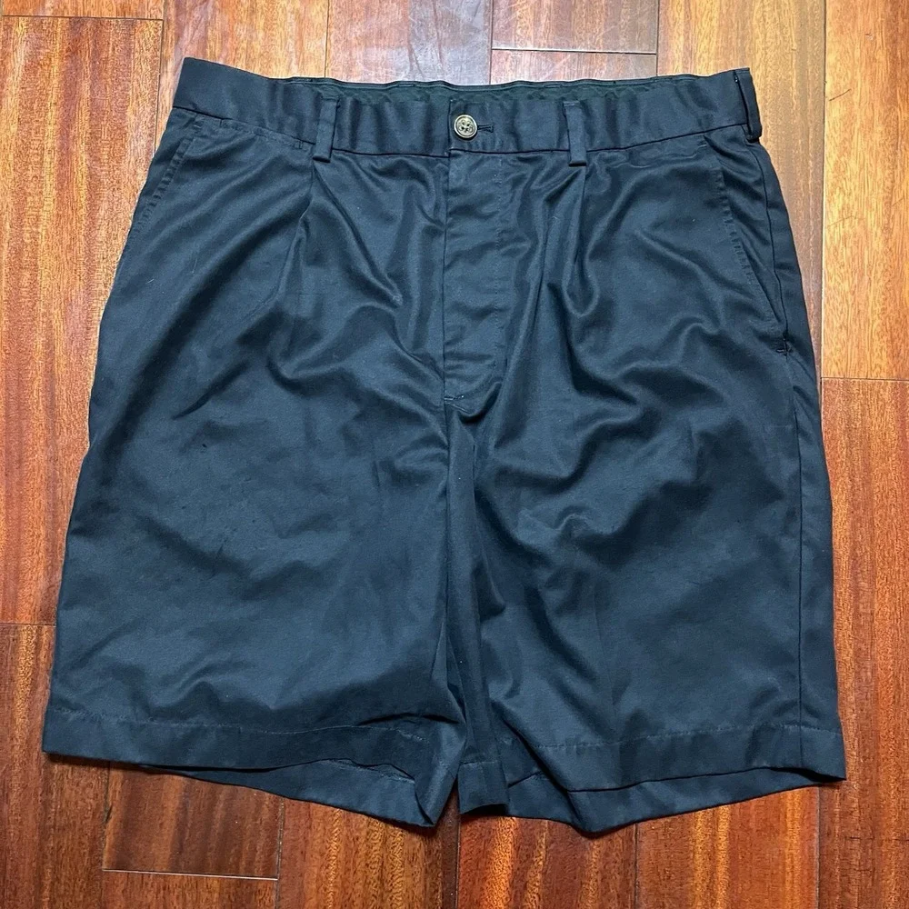 Brooks Brothers Shorts Mens 34 Navy blue Double Pleated 8.5